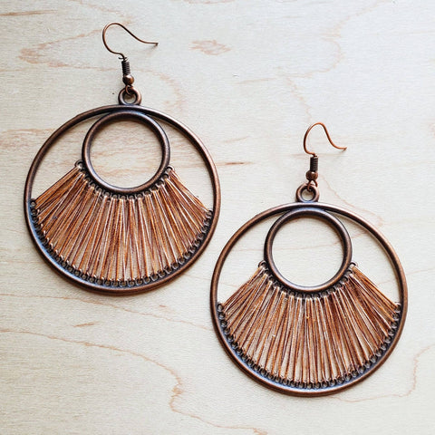 Fan Woven Hoop Earrings