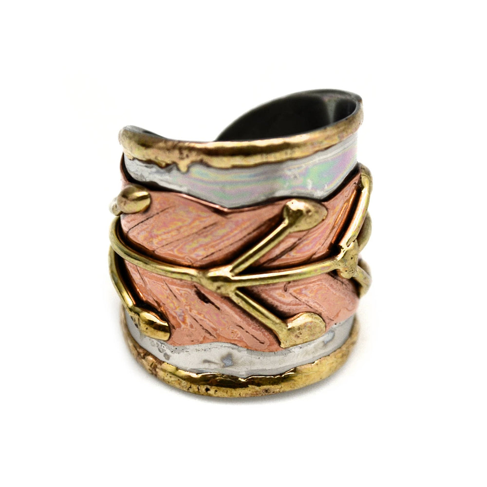 
                  
                    Load image into Gallery viewer, Mixed Emotions Metal Cuff Ring
                  
                