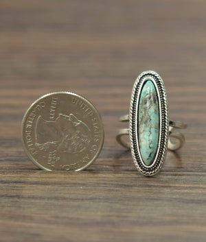 
                  
                    Load image into Gallery viewer, Long Oval Shaped Turquoise Ring
                  
                