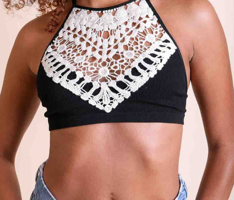 Crochet Bralette (Black)