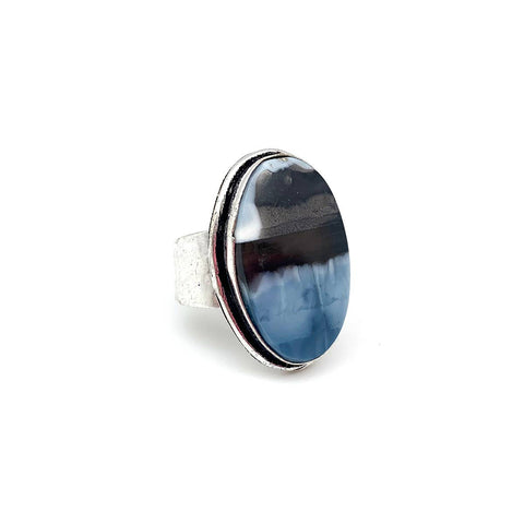 Kashi Semiprecious Blue Opal Ring