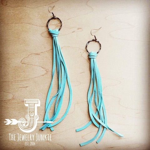 Leather Turquoise Earrings