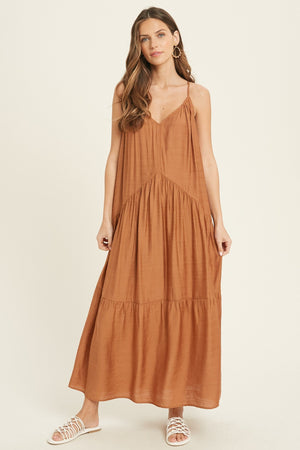 
                  
                    Load image into Gallery viewer, Tiered Maxi Dress (Rust)
                  
                