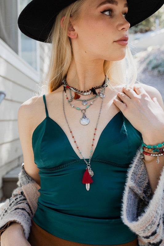 
                  
                    Load image into Gallery viewer, Bohemian Layered Necklace (Handmade)
                  
                