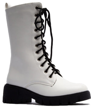 
                  
                    Load image into Gallery viewer, Renley White Combat Boot
                  
                
